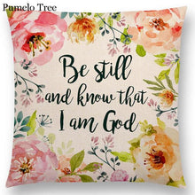 Load image into Gallery viewer, Newest Floral Quotes Decorative Pillow Covers Fresh Flowers Garland Inspirational Words Decorative Cotton Linen Throw Pillow Cushion Covers And Gifts For Women Daughter Mum Best Friend Birthday Home Decorations
