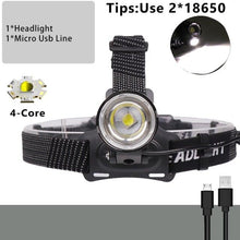 Load image into Gallery viewer, Newest  Waterproof XHP199 16-Core Super Bright Powerful Lantern Headlamp XHP110 LED USB  Flashlight XHP50 Headlight Rechargeable 18650 Zoom Torch Light
