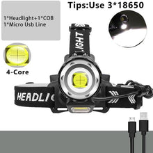 Load image into Gallery viewer, Newest  Waterproof XHP199 16-Core Super Bright Powerful Lantern Headlamp XHP110 LED USB  Flashlight XHP50 Headlight Rechargeable 18650 Zoom Torch Light
