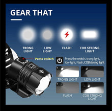Load image into Gallery viewer, Newest  Waterproof XHP199 16-Core Super Bright Powerful Lantern Headlamp XHP110 LED USB  Flashlight XHP50 Headlight Rechargeable 18650 Zoom Torch Light
