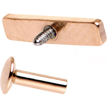 Load image into Gallery viewer, 3/16 9mm Rose Gold IP Steel Rectangle Internal Thread Daith Cartilage Tragus
