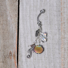 Load image into Gallery viewer, Handmade Ocean Joy Dangle Belly Ring Created with Crystals
