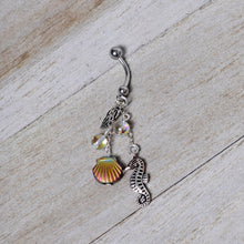 Load image into Gallery viewer, Handmade Ocean Joy Dangle Belly Ring Created with Crystals

