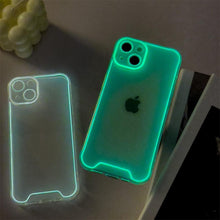 Load image into Gallery viewer, Night Light Luminous Silicone Phone Case For iPhone 14 13 12 11 Pro Max XR X XS 14 Plus Shockproof Clear Fluorescent Soft Cover Shockproof Bumper Phone Case with Camera Protection Cover for iPhone
