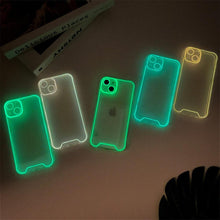Load image into Gallery viewer, Night Light Luminous Silicone Phone Case For iPhone 14 13 12 11 Pro Max XR X XS 14 Plus Shockproof Clear Fluorescent Soft Cover Shockproof Bumper Phone Case with Camera Protection Cover for iPhone
