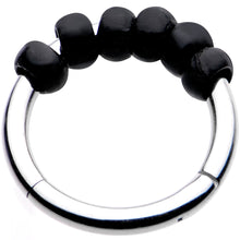 Load image into Gallery viewer, 5/16 Black Tone Classic Bead Hinged Segment Ring Circular Barbell
