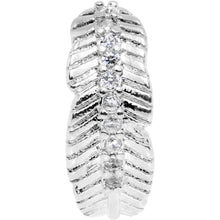 Load image into Gallery viewer, 20G Clear CZ Gem Feather Seamless Circular Ring
