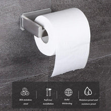 Load image into Gallery viewer, No-Drill Self Adhesive Toilet Paper Holder Stainless Steel Bathroom Kitchen Roll Paper Accessory Tissue Towel Rack Metal Holders Toilet Tissue Roll Holders Dispenser And Hangers Wall Mounted For Bathroom  Kitchen Stainless Steel Modern Square Style
