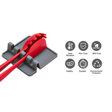 Load image into Gallery viewer, Non-Slip Heat Resistant Silicone Multiple Utensil Rest with Drip Pad

