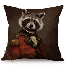 Load image into Gallery viewer, Nordic Art Posters Style Pillow Covers Decorative Cushion Cover Zebra Giraffe Elephant Horse Fashion Animal Wearing Hat Sofa Throw Pillow Case
