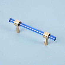 Load image into Gallery viewer, Nordic Modern Wardrobe Dresser Drawer Pull Cabinet Door Handle Knobs Cabinet Handle Pure Copper Double Hole Crystal Handle Brass Walnut Kitchen Wardrobe Cabinet Hardware Pull Handle Adjustable Hole
