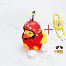 Load image into Gallery viewer, Normal Airscrew Helmet Standing Duck Broken Wind Small Yellow Duck Bike Motor Riding Cycling Lights Bicycle Accessories Rubber Yellow Duck Toy Bike Ornaments Yellow Duck With Proper Helmet Cool Decorations
