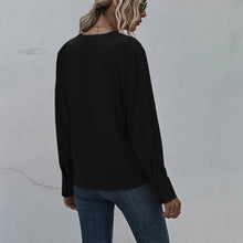 Load image into Gallery viewer, Notched Neck Pleated Decoration Blouse
