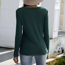 Load image into Gallery viewer, Notched Waffle Knit Solid Tee
