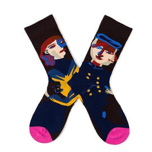 Load image into Gallery viewer, Novelty Happy Funny Women Graphic Short Socks Socks Combed Out Of Pure Cotton Art Abstract Oil Painting Socks French Style Crew Socks For Men And Women
