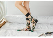 Load image into Gallery viewer, Novelty Harajuku Crystal Silk Tide Socks Funny Sunflowers Vines Flowers Happy Socks Casual High Quality Socks for Women

