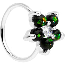 Load image into Gallery viewer, 20G 5/16 Clear CZ Green Faux Opal Seamless Circular Ring
