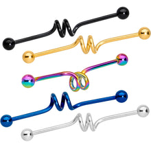 Load image into Gallery viewer, 14G Multi Color Spiral Industrial Project Bar Set of 5 40mm
