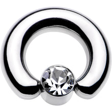 Load image into Gallery viewer, 2G 9/16 Clear Gem 8mm Disc BCR Captive Ring
