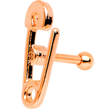 Load image into Gallery viewer, 16G 1/4 Rose Gold PVD Open Safety Pin Tragus Cartilage Earring
