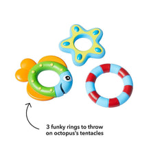 Load image into Gallery viewer, Nuby Floating Purple Octopus with 3 Hoopla Rings Interactive Bath Toy
