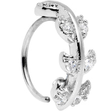 Load image into Gallery viewer, 20G Clear CZ Gem Leafy Seamless Circular Ring
