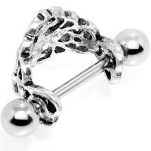 Load image into Gallery viewer, 16G 1/2 Clear Gem Filigree Floral Cuff Cartilage Earring
