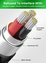 Load image into Gallery viewer, Nylon Braid 4 Poles 3.5MM Audio Aux Cable Jack For Headphone Speaker Line  Car PC Mp3 Mp4
