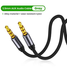 Load image into Gallery viewer, Nylon Braid 4 Poles 3.5MM Audio Aux Cable Jack For Headphone Speaker Line  Car PC Mp3 Mp4
