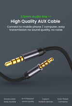 Load image into Gallery viewer, Nylon Braid 4 Poles 3.5MM Audio Aux Cable Jack For Headphone Speaker Line  Car PC Mp3 Mp4
