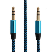 Load image into Gallery viewer, Nylon Braided 1m 3.5 mm  Aux Audio Cable Jack For Mobile Car Headphones Speakers
