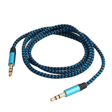 Load image into Gallery viewer, Nylon Braided 1m 3.5 mm  Aux Audio Cable Jack For Mobile Car Headphones Speakers
