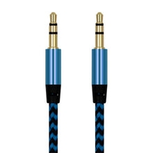 Load image into Gallery viewer, Nylon Braided 1m 3.5 mm  Aux Audio Cable Jack For Mobile Car Headphones Speakers
