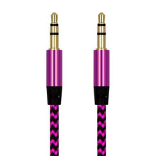 Load image into Gallery viewer, Nylon Braided 1m 3.5 mm  Aux Audio Cable Jack For Mobile Car Headphones Speakers
