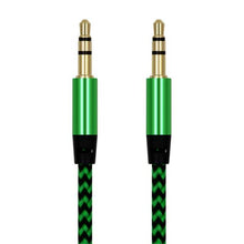 Load image into Gallery viewer, Nylon Braided 1m 3.5 mm  Aux Audio Cable Jack For Mobile Car Headphones Speakers
