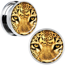 Load image into Gallery viewer, Full Color Leopard Eyes Steel Screw Fit Plug Set 18mm
