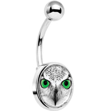 Load image into Gallery viewer, Black White Owl Belly Ring
