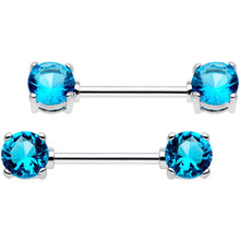 Load image into Gallery viewer, 14G 9/16 Multi Color Gem Fun Barbell Nipple Ring Pack Set of 6
