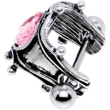 Load image into Gallery viewer, 16G 1/2 Pink Gem Queen of Hearts Cuff Cartilage Earring
