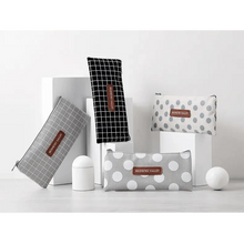 Load image into Gallery viewer, Office Simple Print Stationery Pencil Case Classic Design Pencil Pouch Simple Storage Bag
