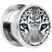 Load image into Gallery viewer, Black White Leopard Eyes Steel Screw Fit Plug Set 1/2
