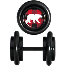 Load image into Gallery viewer, Red Black Plaid Polar Bear Black Cheater Plug Set
