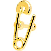 Load image into Gallery viewer, 16G 1/4 Gold PVD Open Safety Pin Tragus Cartilage Earring
