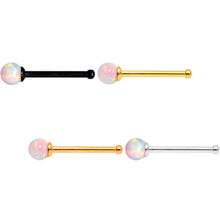 Load image into Gallery viewer, White 2.5mm Synthetic Opal Ball Anodized Nose Screw 4 Pack Set
