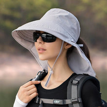 Load image into Gallery viewer, One Size Women Wide Large Sun Hat Bucket Hat Summer Outdoor Fishing Hiking UV Anti Neck Protection Shawl Wide Hat UV Sun Protection Safari Unisex Cap Ladies Hat Sport Summer Hat
