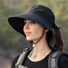 Load image into Gallery viewer, One Size Women Wide Large Sun Hat Bucket Hat Summer Outdoor Fishing Hiking UV Anti Neck Protection Shawl Wide Hat UV Sun Protection Safari Unisex Cap Ladies Hat Sport Summer Hat
