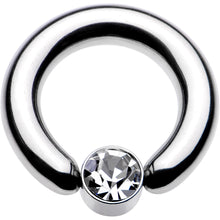 Load image into Gallery viewer, 6G 1/2 Clear Gem 6mm Disc BCR Captive Ring
