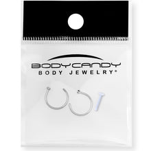 Load image into Gallery viewer, 18G 3/8" Pack of 2 Stainless Steel Nose Hoop Rings
