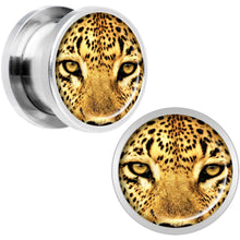 Load image into Gallery viewer, Full Color Leopard Eyes Steel Screw Fit Plug Set 1/2
