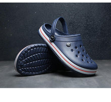 Load image into Gallery viewer, Outdoor Mens Sandals Clogs Summer Hole Shoes Rubber Men's Garden Shoes Black Beach Flat Sandals Slippers Work Summer Breathable Lightweight Quick Drying Sandals
